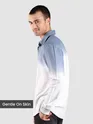Bluish Grey Cotton Ombre Shirt