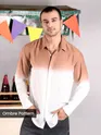 Brown Cotton Ombre Shirt