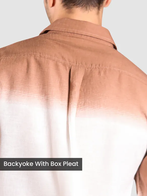 Brown Cotton Ombre Shirt
