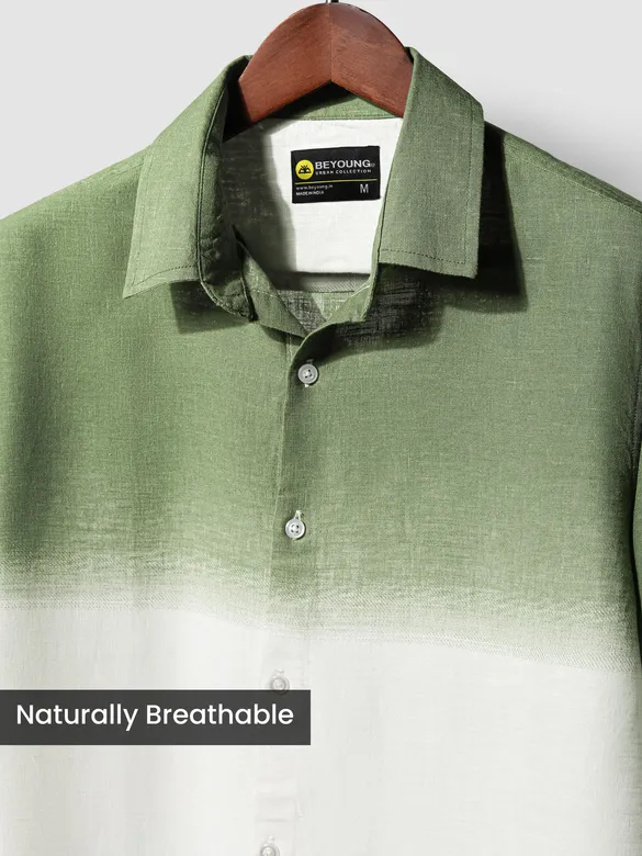 Green Cotton Ombre Shirt