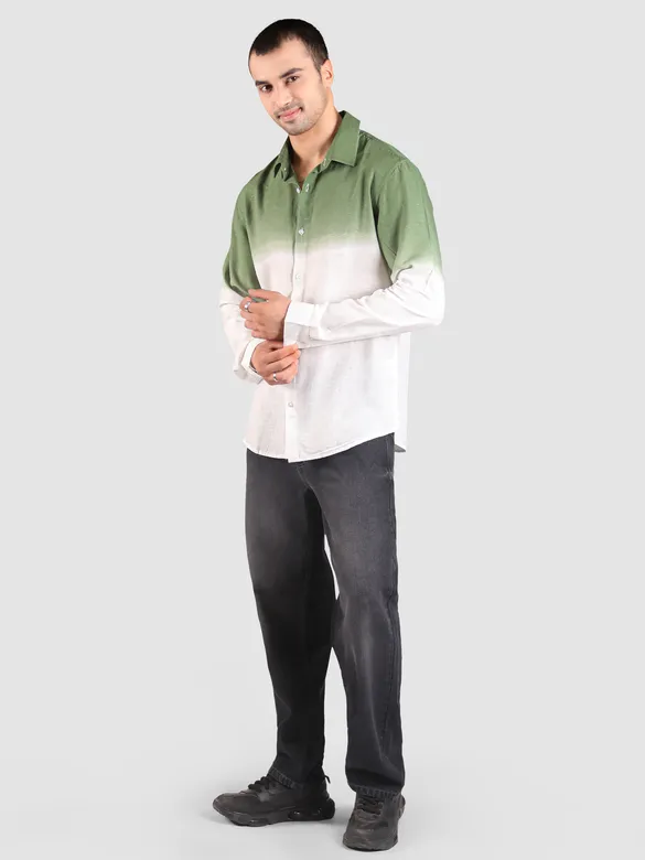 Green Cotton Ombre Shirt