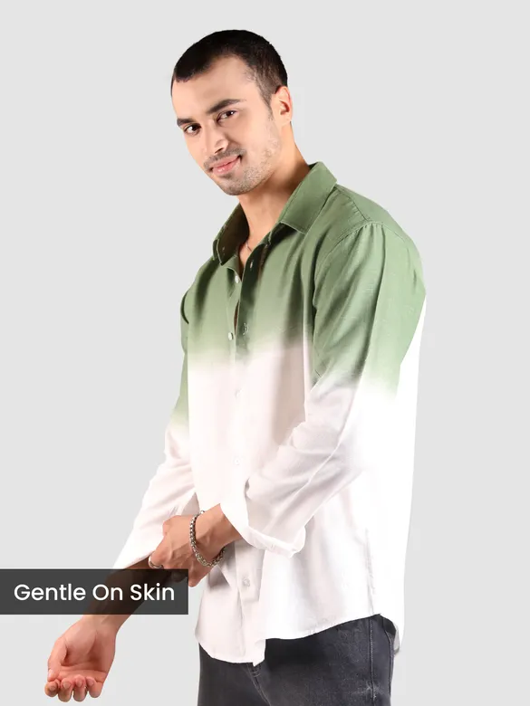 Green Cotton Ombre Shirt