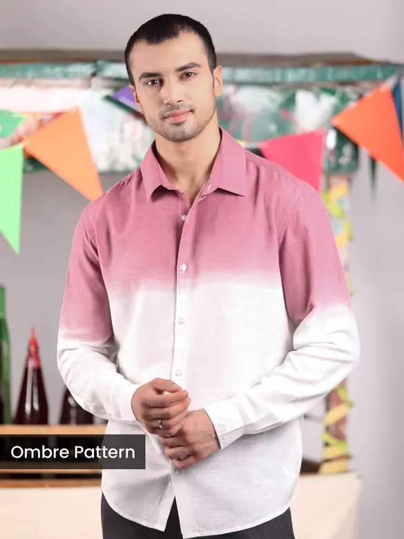 Mauve Cotton Ombre Shirt