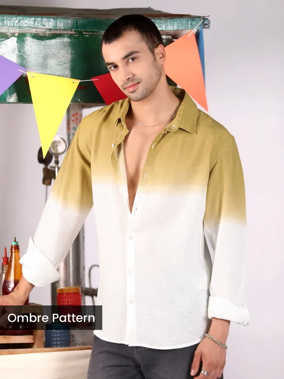 Mustard Cotton Ombre Shirt