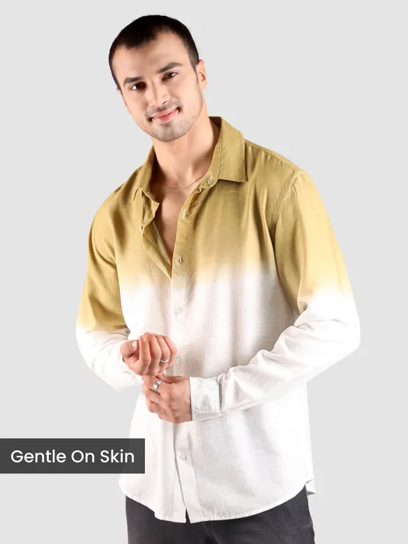 Mustard Cotton Ombre Shirt