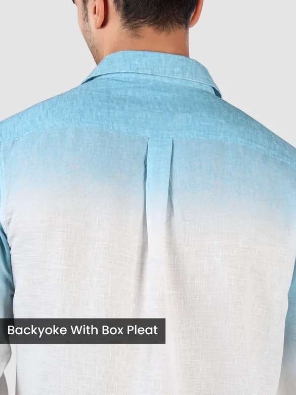 Sky Blue Cotton Ombre Shirt