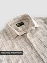 Beige Busy Check Cotton Shirt