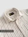 Beige Dual Stripe Cotton Shirt