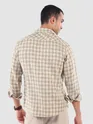 Beige Plaid Check Cotton Shirt