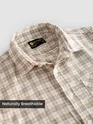Beige Plaid Check Cotton Shirt