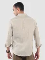 Beige Single Stripe Cotton Shirt
