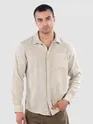 Beige Single Stripe Cotton Shirt