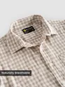 Beige Window Check Cotton Shirt