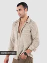 Beige Window Check Cotton Shirt