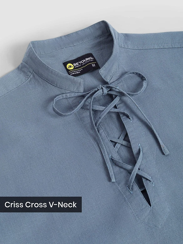 Savoy Blue Oxford Kurta Shirt