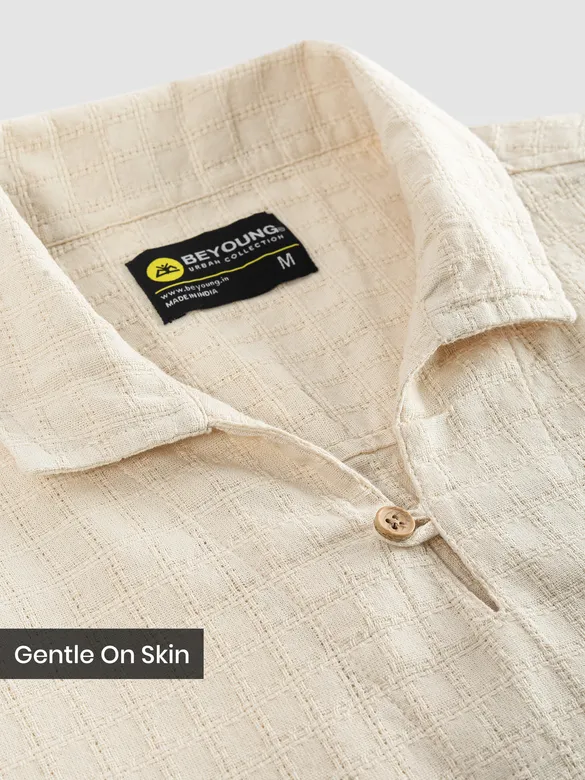 Cream Pullover Kurta Shirt