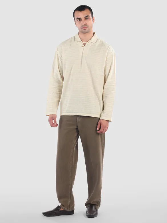 Cream Pullover Kurta Shirt
