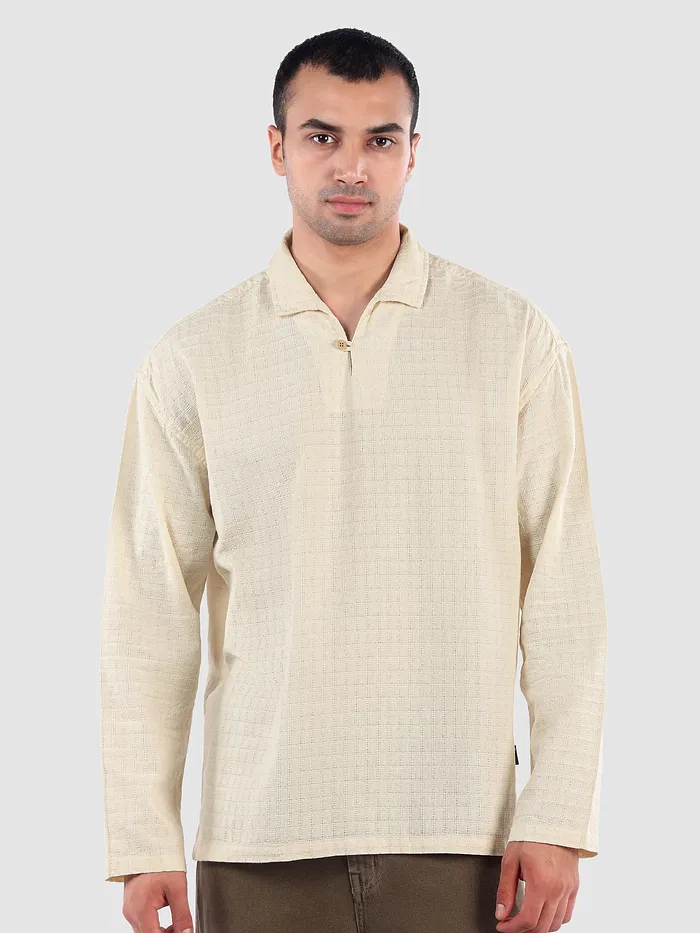 Cream Pullover Kurta Shirt