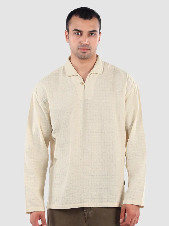 Cream Pullover Kurta Shirt