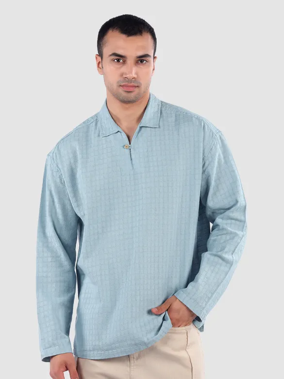 Sky Blue Pullover Kurta Shirt