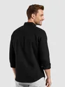 Black Waffle Button-Down Cotton Shirt