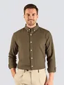 Brown Waffle Button-Down Cotton Shirt