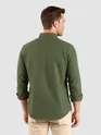 Military Green Waffle Button-Down Cotton Shirt