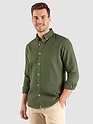 Military Green Waffle Button-Down Cotton Shirt