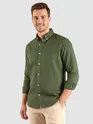 Military Green Waffle Button-Down Cotton Shirt