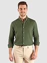 Military Green Waffle Button-Down Cotton Shirt