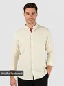 Off-White Waffle Button-Down Cotton Shirt