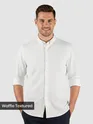 White Waffle Button-Down Cotton Shirt