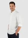 White Waffle Button-Down Cotton Shirt