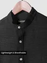 Black Breezy Stand Collar Shirt