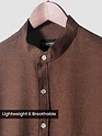 Coffee Brown Breezy Stand Collar Shirt