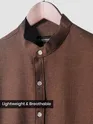 Coffee Brown Breezy Stand Collar Shirt