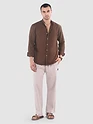 Coffee Brown Breezy Stand Collar Shirt