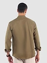 Khaki Brown Breezy Stand Collar Shirt