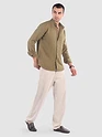 Khaki Brown Breezy Stand Collar Shirt