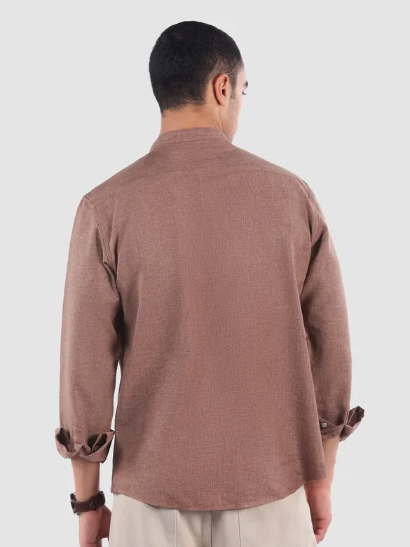 Mauve Breezy Stand Collar Shirt
