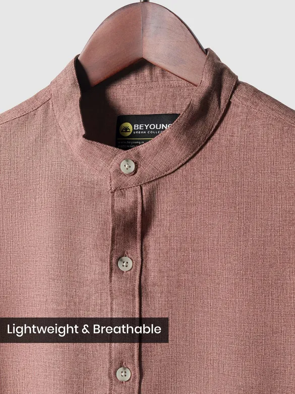 Mauve Breezy Stand Collar Shirt