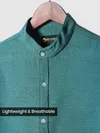 Regent Green Breezy Stand Collar Shirt