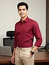 Burgundy - Plain Cotton Shirts