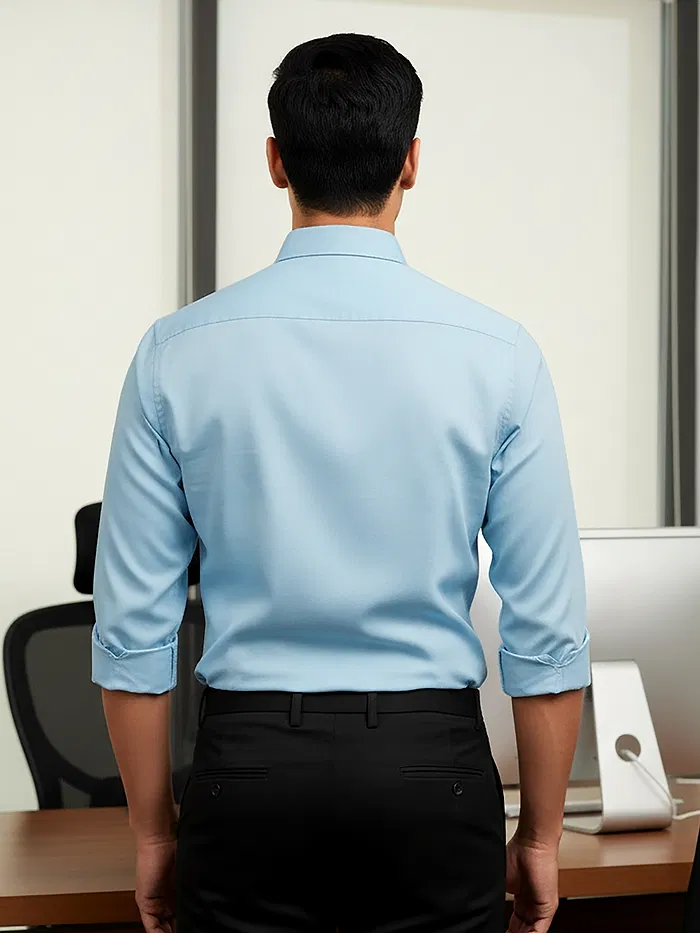 Sky Blue - Plain Cotton Shirts