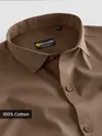 Coffee Brown - Plain Cotton Shirt