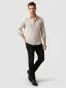Beige Dual Stripe Cotton Shirt