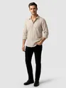 Beige Window Check Cotton Shirt