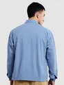 Blue Overdyed Zipper Shacket