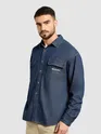 Dark Blue Dual Pocket Denim Shirt