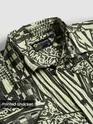 Green and Black Abstract Print Shacket